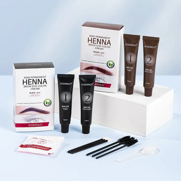 Henna Eyelash & Brow Dye Tint – 15-Minute Fast-Drying Semi-Permanent Cream